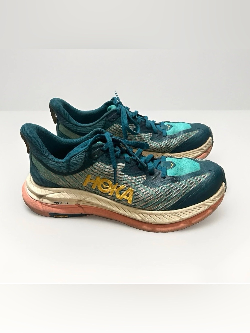 Hoka One One Mafate Speed 4 Sneakers Deep Teal Water Garden Women Sz 8.5B Vibram